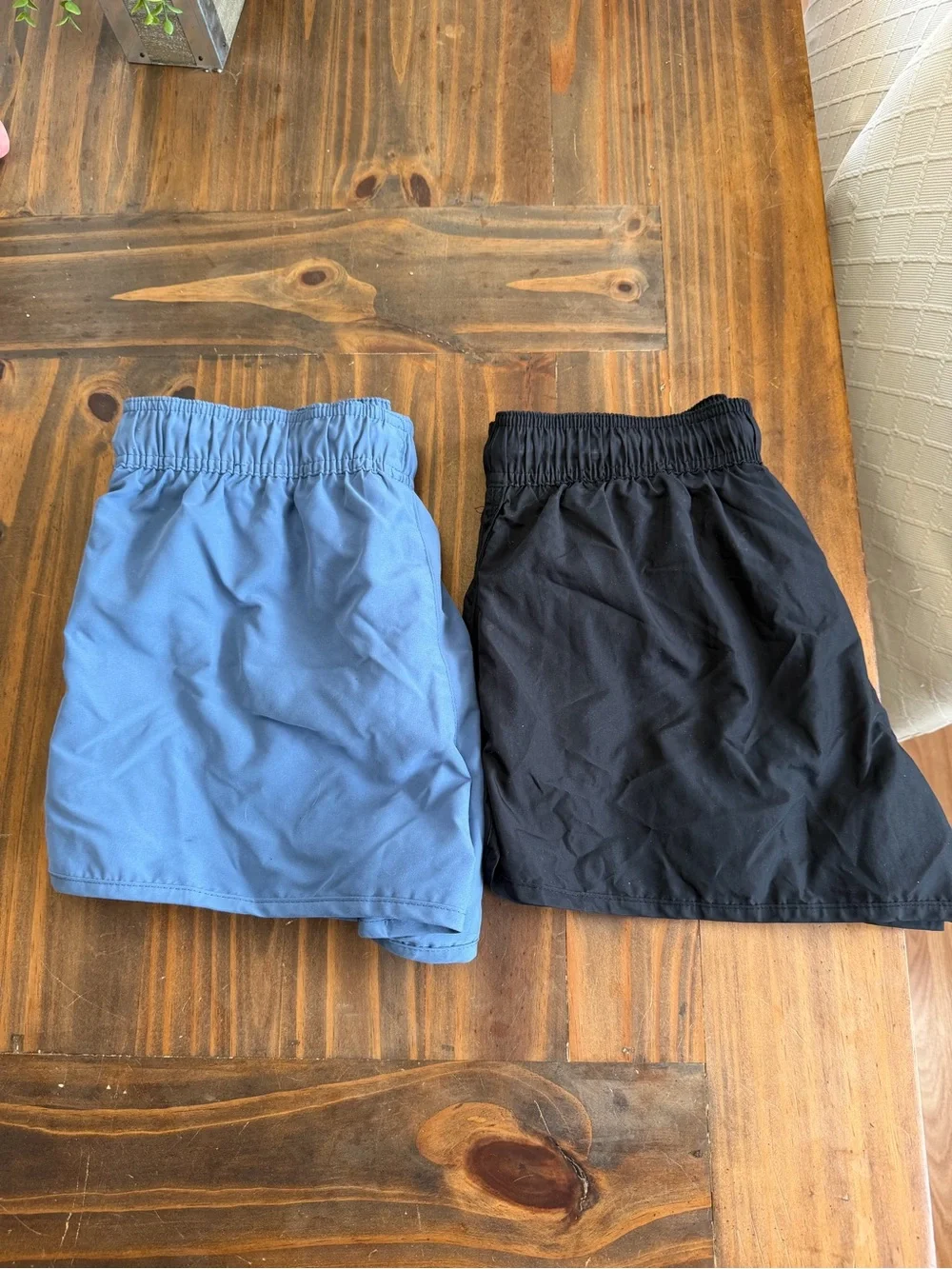2 pair H&M Light Blue and black Mesh-Lined swim Shorts